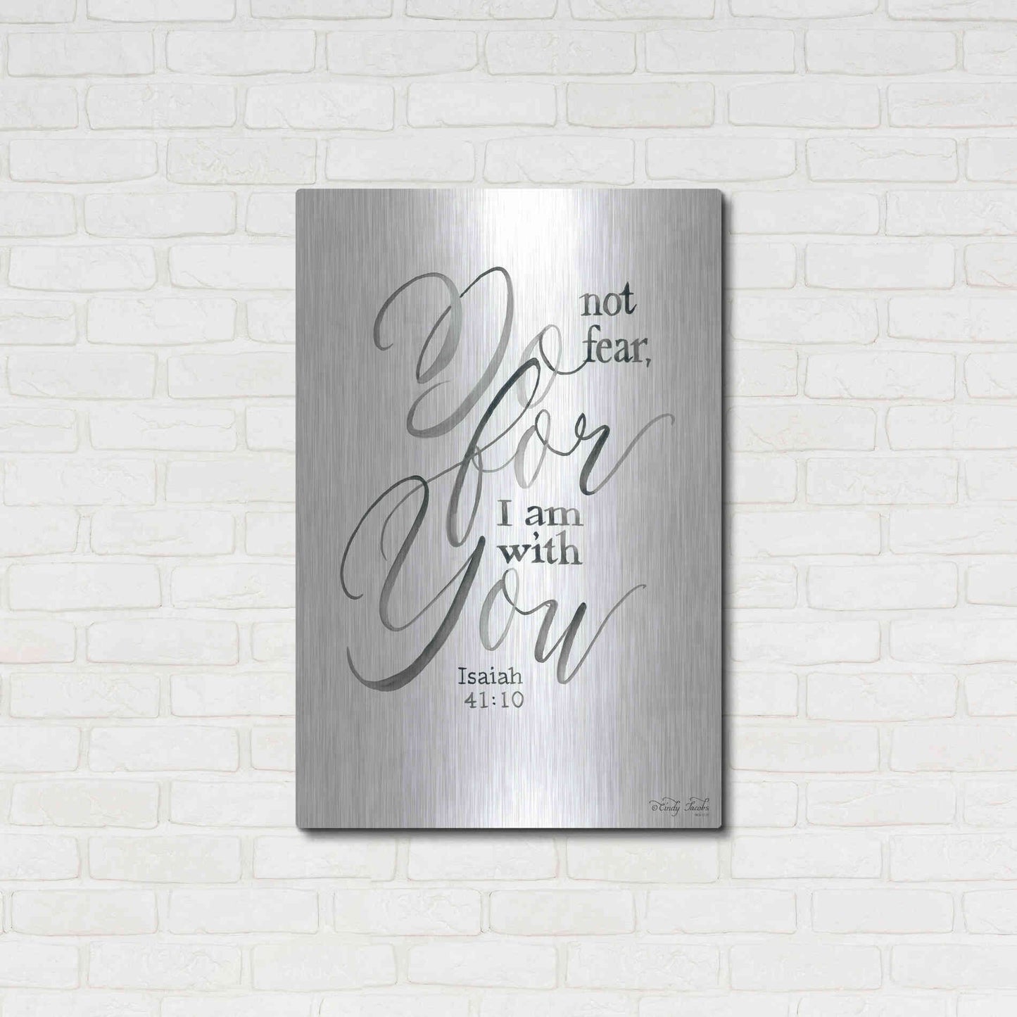 Luxe Metal Art 'Do Not Fear' by Cindy Jacobs, Metal Wall Art,24x36