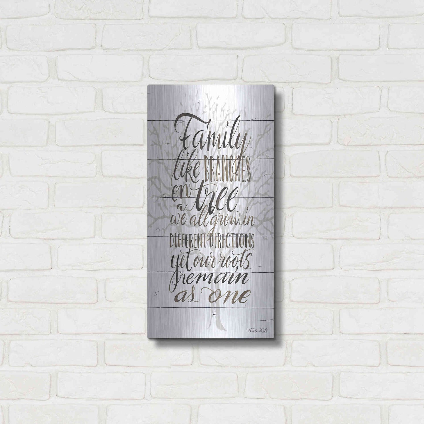 Luxe Metal Art 'Family' by Cindy Jacobs, Metal Wall Art,12x24