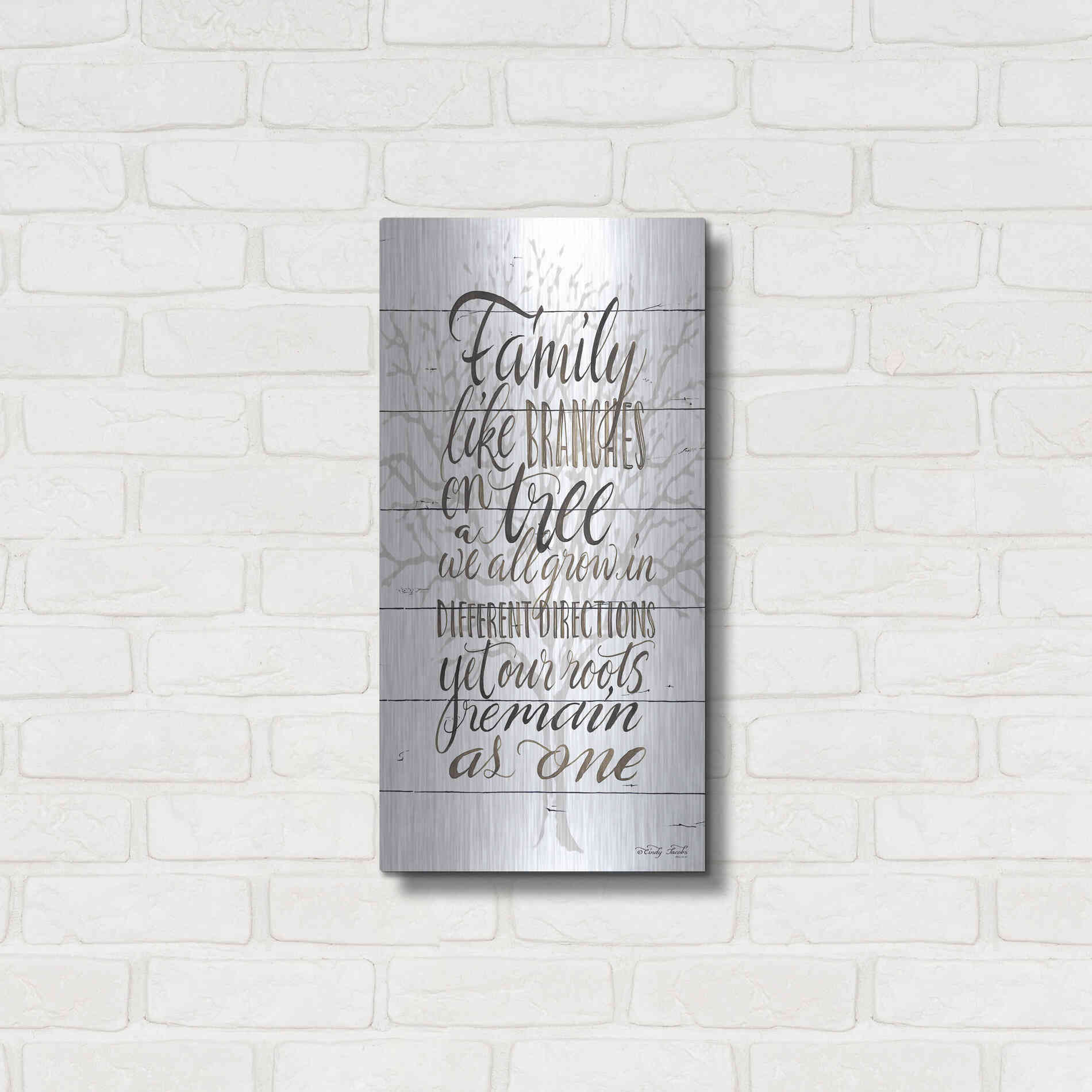 Luxe Metal Art 'Family' by Cindy Jacobs, Metal Wall Art,12x24