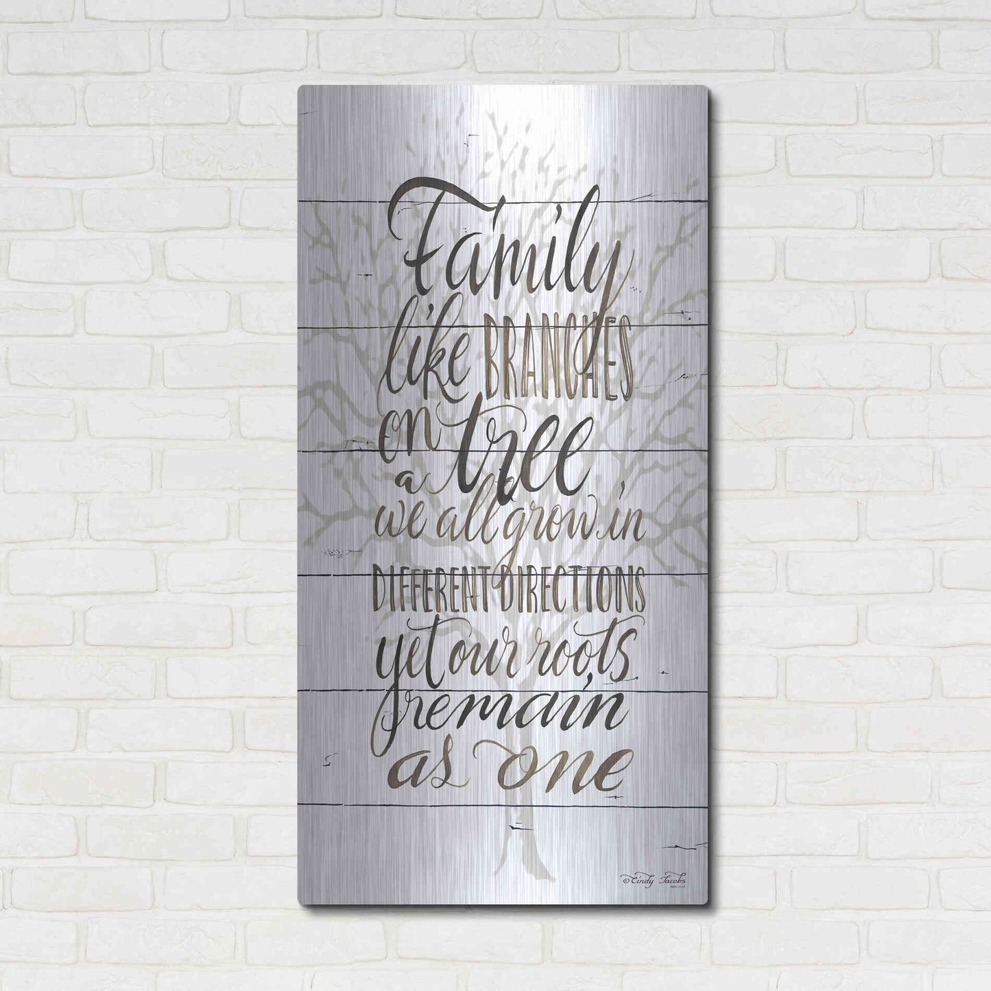 Luxe Metal Art 'Family' by Cindy Jacobs, Metal Wall Art,24x48