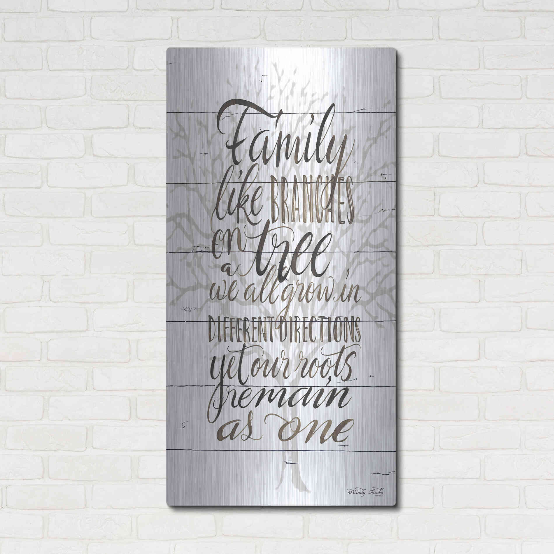 Luxe Metal Art 'Family' by Cindy Jacobs, Metal Wall Art,24x48