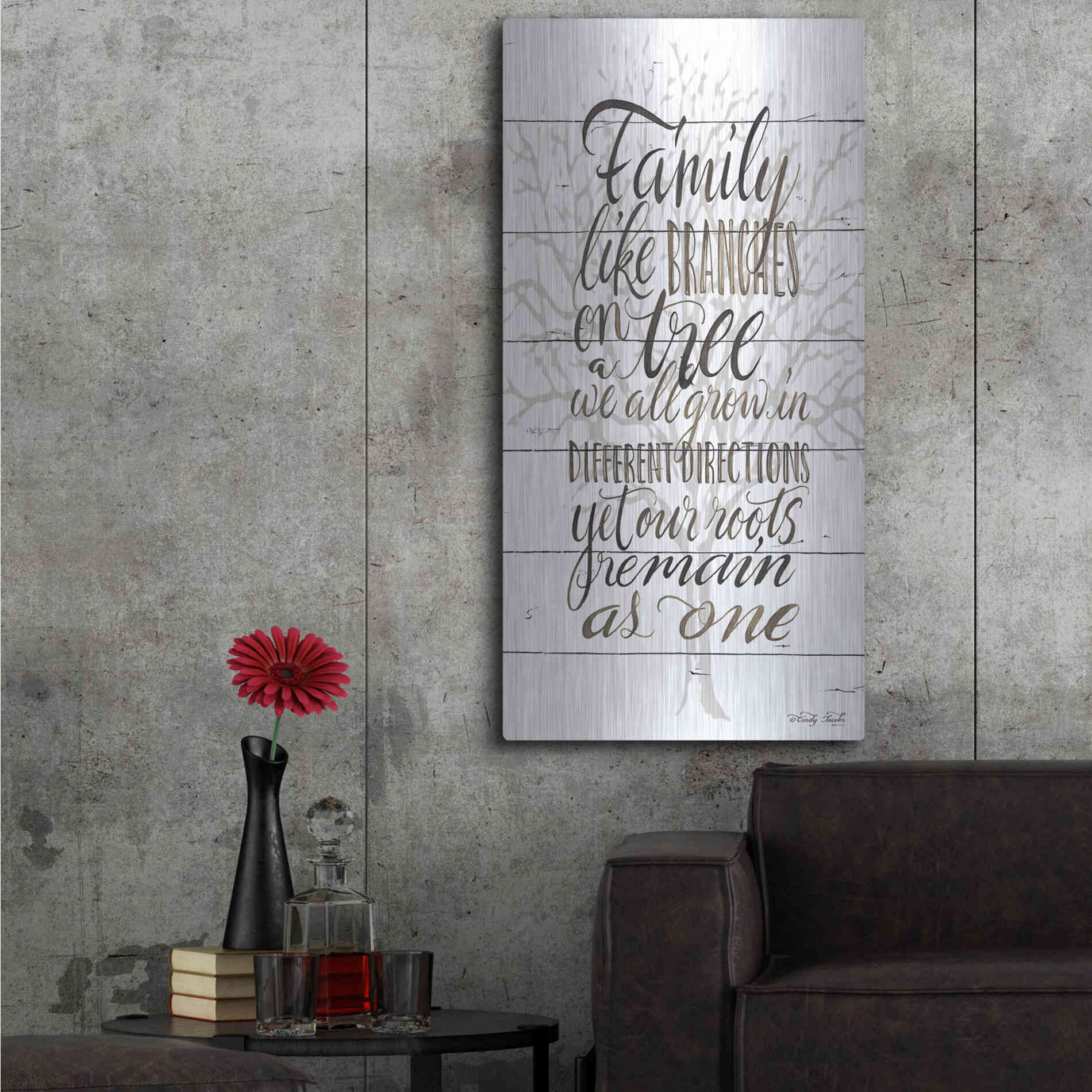 Luxe Metal Art 'Family' by Cindy Jacobs, Metal Wall Art,24x48