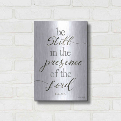 Luxe Metal Art 'Be Still in the Presence of the Lord' by Cindy Jacobs, Metal Wall Art,12x16