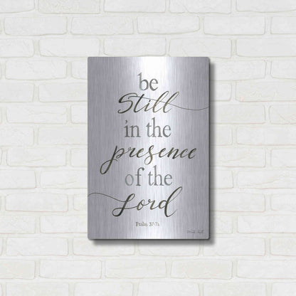 Luxe Metal Art 'Be Still in the Presence of the Lord' by Cindy Jacobs, Metal Wall Art,16x24