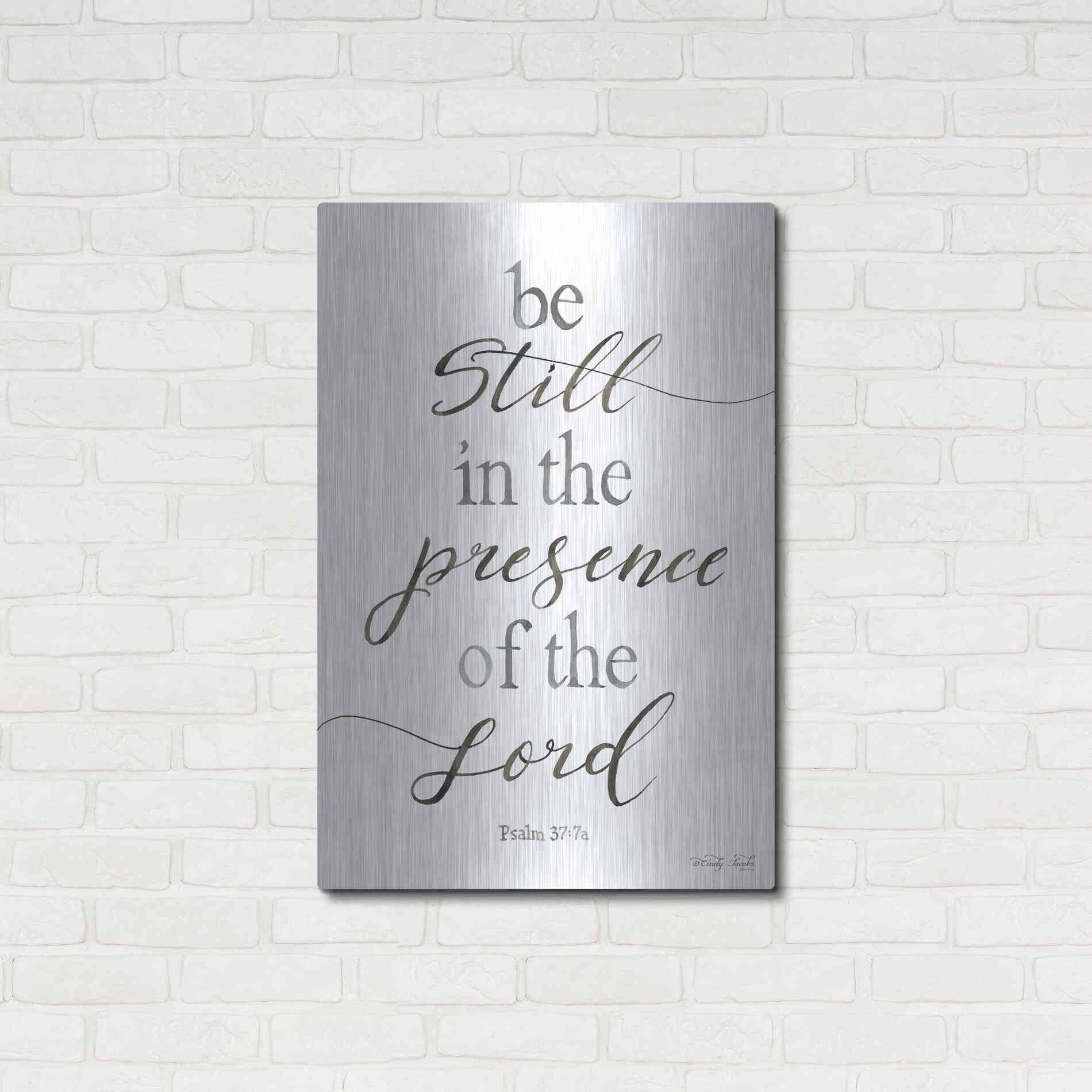 Luxe Metal Art 'Be Still in the Presence of the Lord' by Cindy Jacobs, Metal Wall Art,24x36