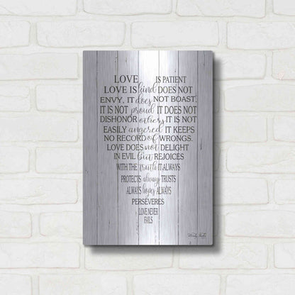 Luxe Metal Art 'Love is Patient II' by Cindy Jacobs, Metal Wall Art,12x16
