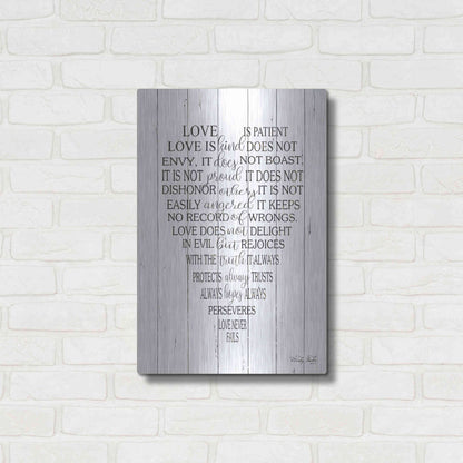 Luxe Metal Art 'Love is Patient II' by Cindy Jacobs, Metal Wall Art,16x24