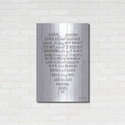 Luxe Metal Art 'Love is Patient II' by Cindy Jacobs, Metal Wall Art,24x36