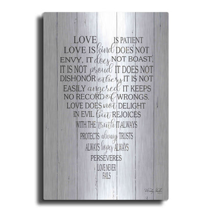 Luxe Metal Art 'Love is Patient II' by Cindy Jacobs, Metal Wall Art