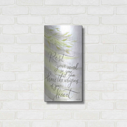 Luxe Metal Art 'Rest Your Mind' by Cindy Jacobs, Metal Wall Art,12x24