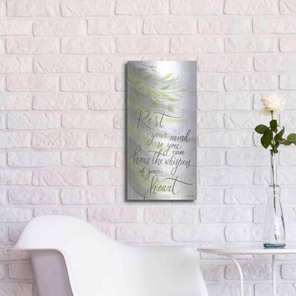 Luxe Metal Art 'Rest Your Mind' by Cindy Jacobs, Metal Wall Art,12x24