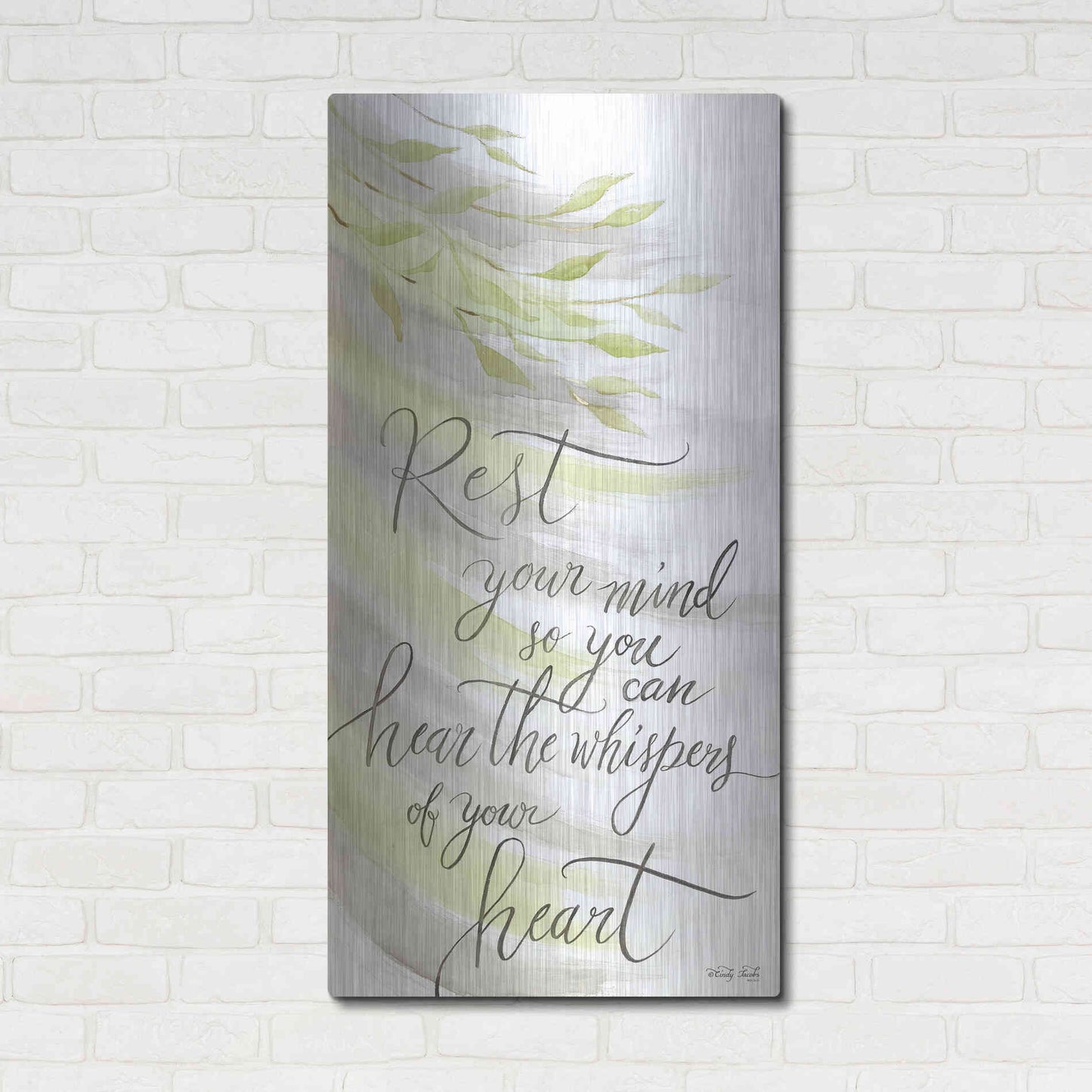 Luxe Metal Art 'Rest Your Mind' by Cindy Jacobs, Metal Wall Art,24x48