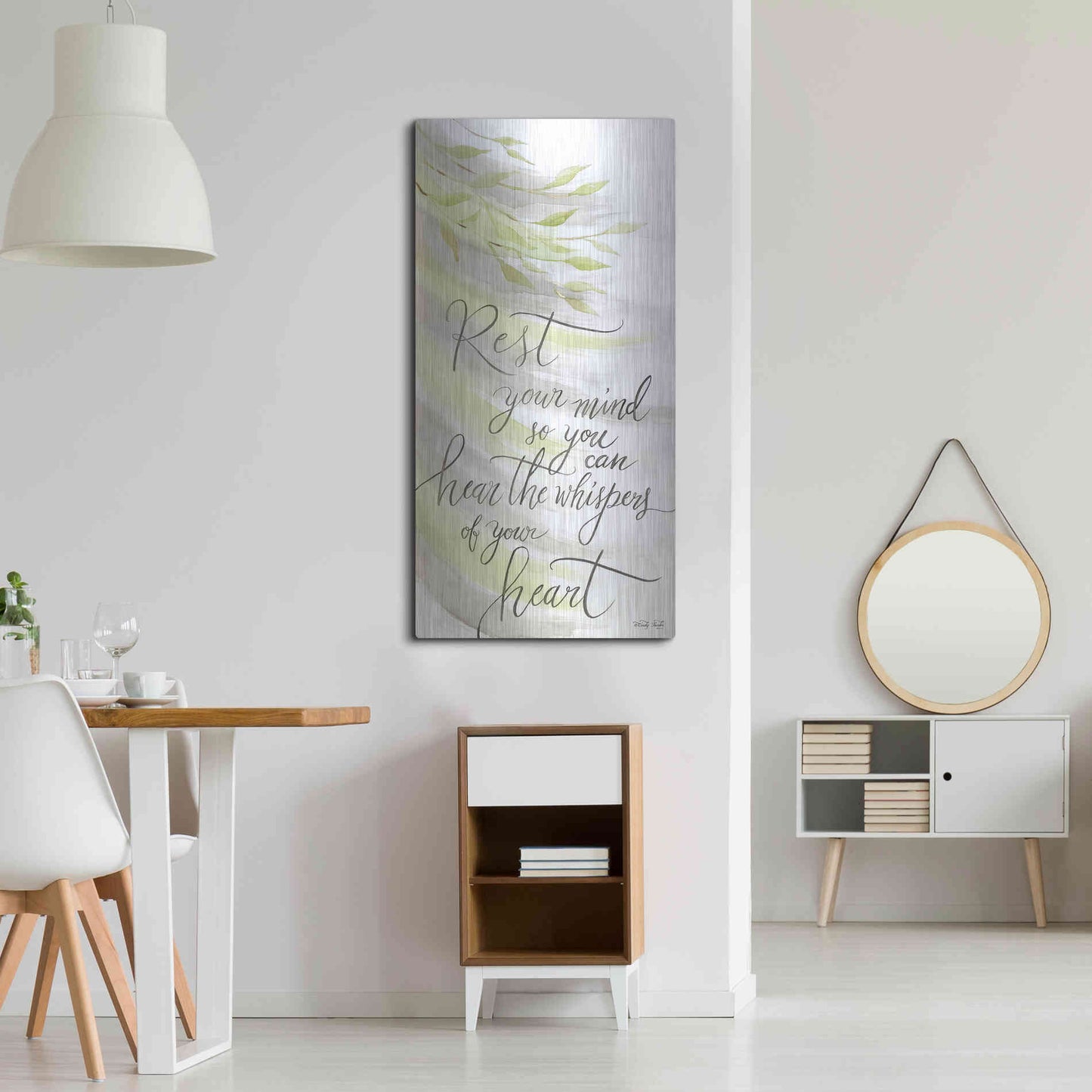 Luxe Metal Art 'Rest Your Mind' by Cindy Jacobs, Metal Wall Art,24x48