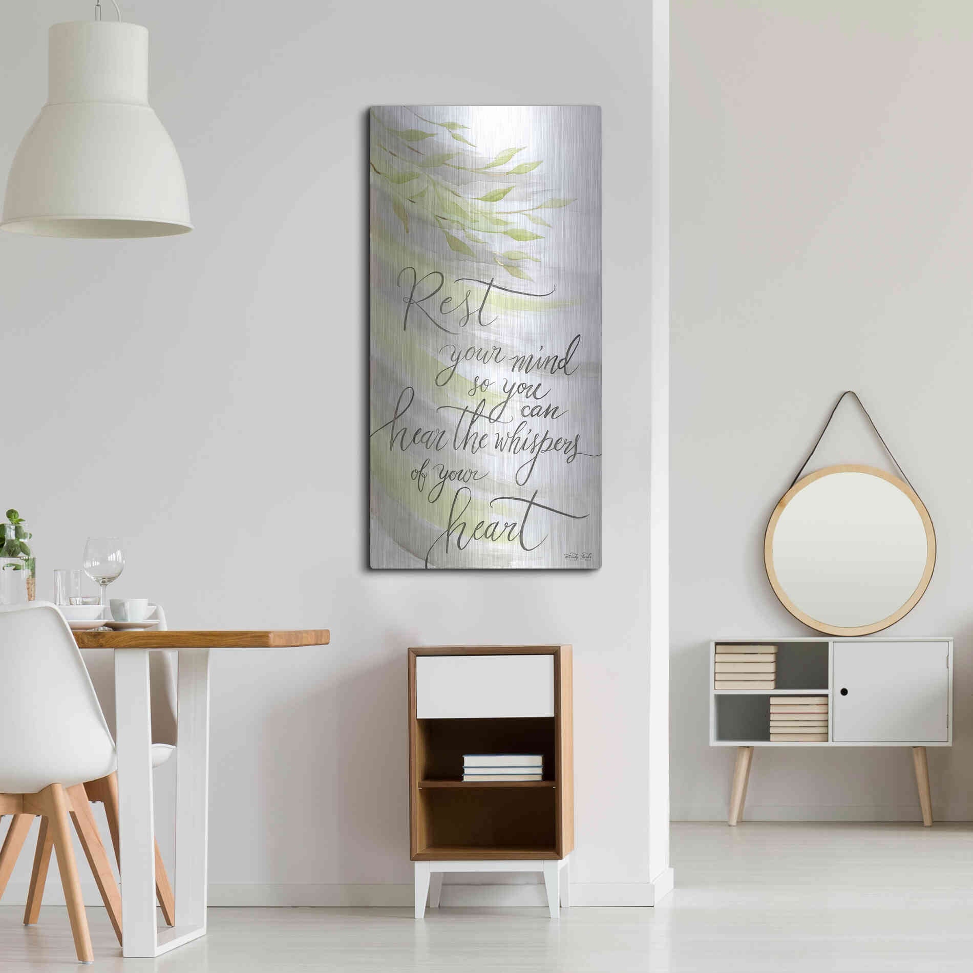 Luxe Metal Art 'Rest Your Mind' by Cindy Jacobs, Metal Wall Art,24x48