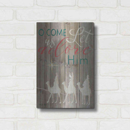 Luxe Metal Art 'O Come Let Us Adore Him' by Cindy Jacobs, Metal Wall Art,12x16