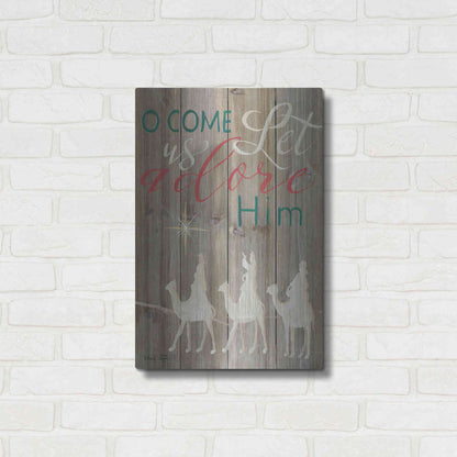 Luxe Metal Art 'O Come Let Us Adore Him' by Cindy Jacobs, Metal Wall Art,16x24