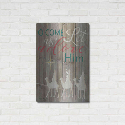 Luxe Metal Art 'O Come Let Us Adore Him' by Cindy Jacobs, Metal Wall Art,24x36