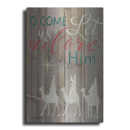 Luxe Metal Art 'O Come Let Us Adore Him' by Cindy Jacobs, Metal Wall Art