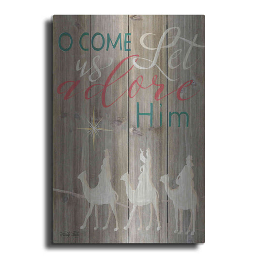 Luxe Metal Art 'O Come Let Us Adore Him' by Cindy Jacobs, Metal Wall Art