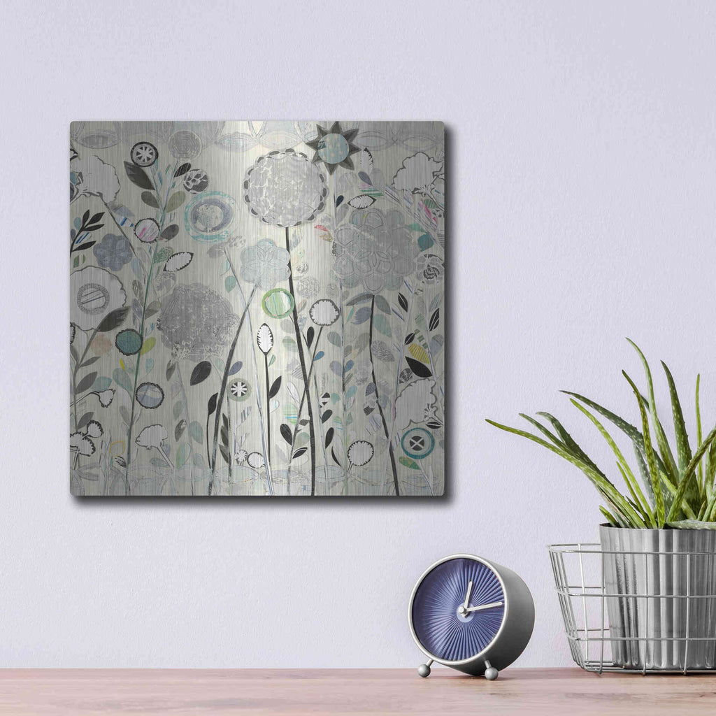 Luxe Metal Art 'Interlocking Shadows Sq' by Candra Boggs, Metal Wall Art,12x12