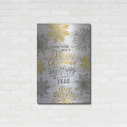 Luxe Metal Art 'Merry Christmas and Happy New Year' by Cindy Jacobs, Metal Wall Art,24x36