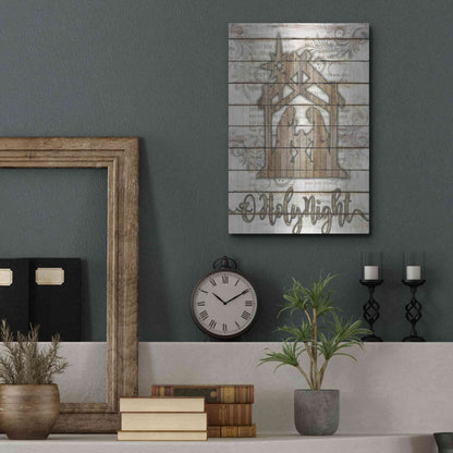 Luxe Metal Art 'O Holy Night Manger' by Cindy Jacobs, Metal Wall Art,12x16