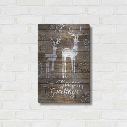 Luxe Metal Art 'Season's Greetings Deer' by Cindy Jacobs, Metal Wall Art,16x24