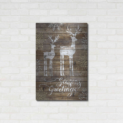 Luxe Metal Art 'Season's Greetings Deer' by Cindy Jacobs, Metal Wall Art,24x36