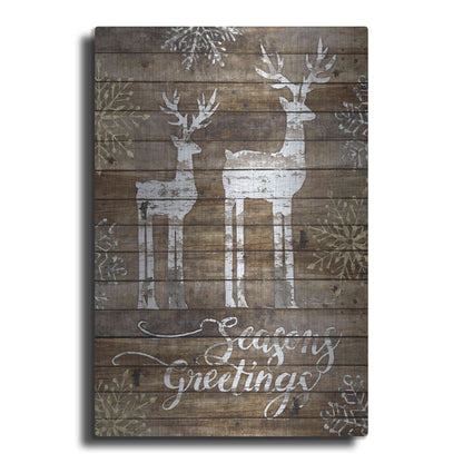 Luxe Metal Art 'Season's Greetings Deer' by Cindy Jacobs, Metal Wall Art