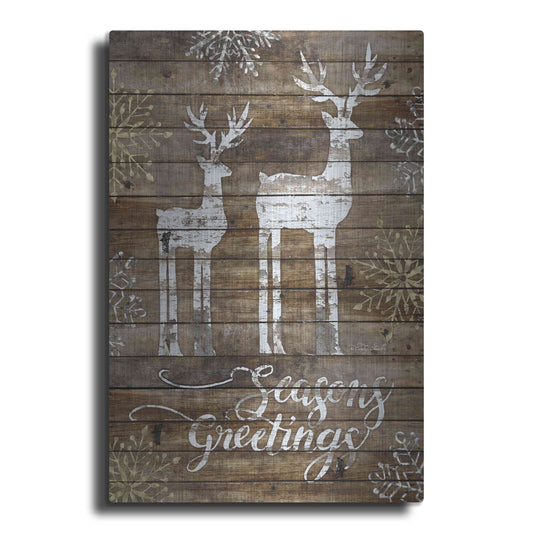 Luxe Metal Art 'Season's Greetings Deer' by Cindy Jacobs, Metal Wall Art