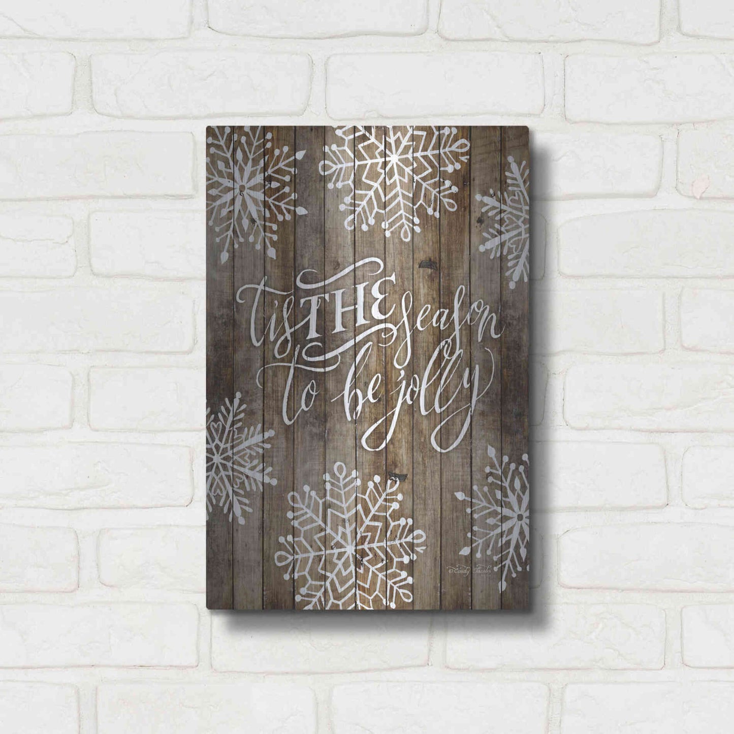 Luxe Metal Art 'Tis the Season Snowflakes' by Cindy Jacobs, Metal Wall Art,12x16