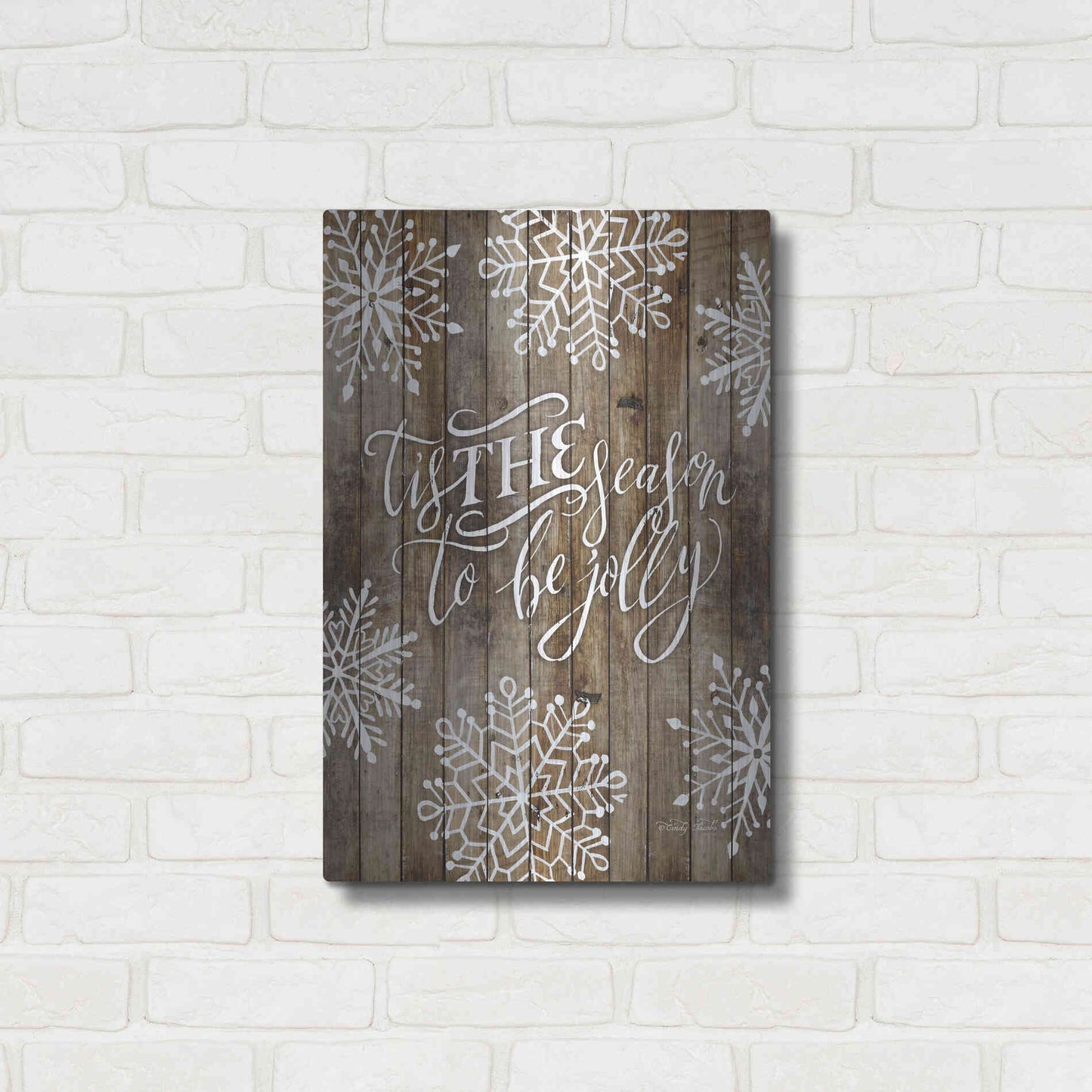 Luxe Metal Art 'Tis the Season Snowflakes' by Cindy Jacobs, Metal Wall Art,16x24
