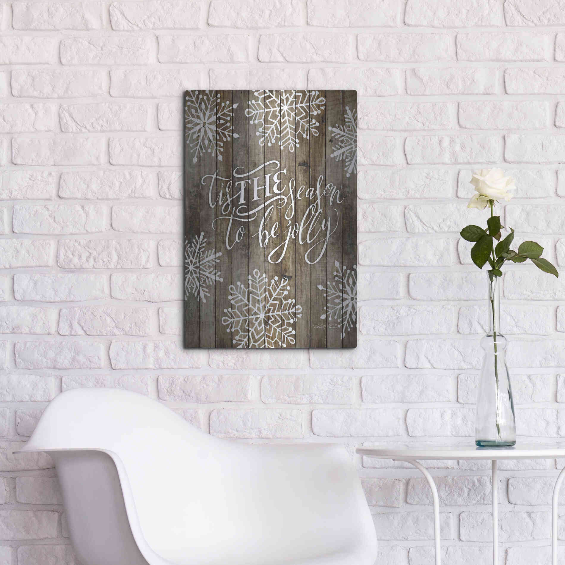 Luxe Metal Art 'Tis the Season Snowflakes' by Cindy Jacobs, Metal Wall Art,16x24