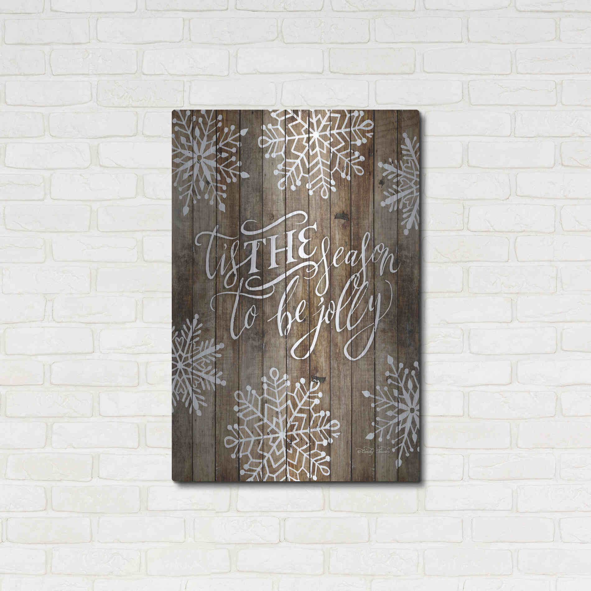 Luxe Metal Art 'Tis the Season Snowflakes' by Cindy Jacobs, Metal Wall Art,24x36