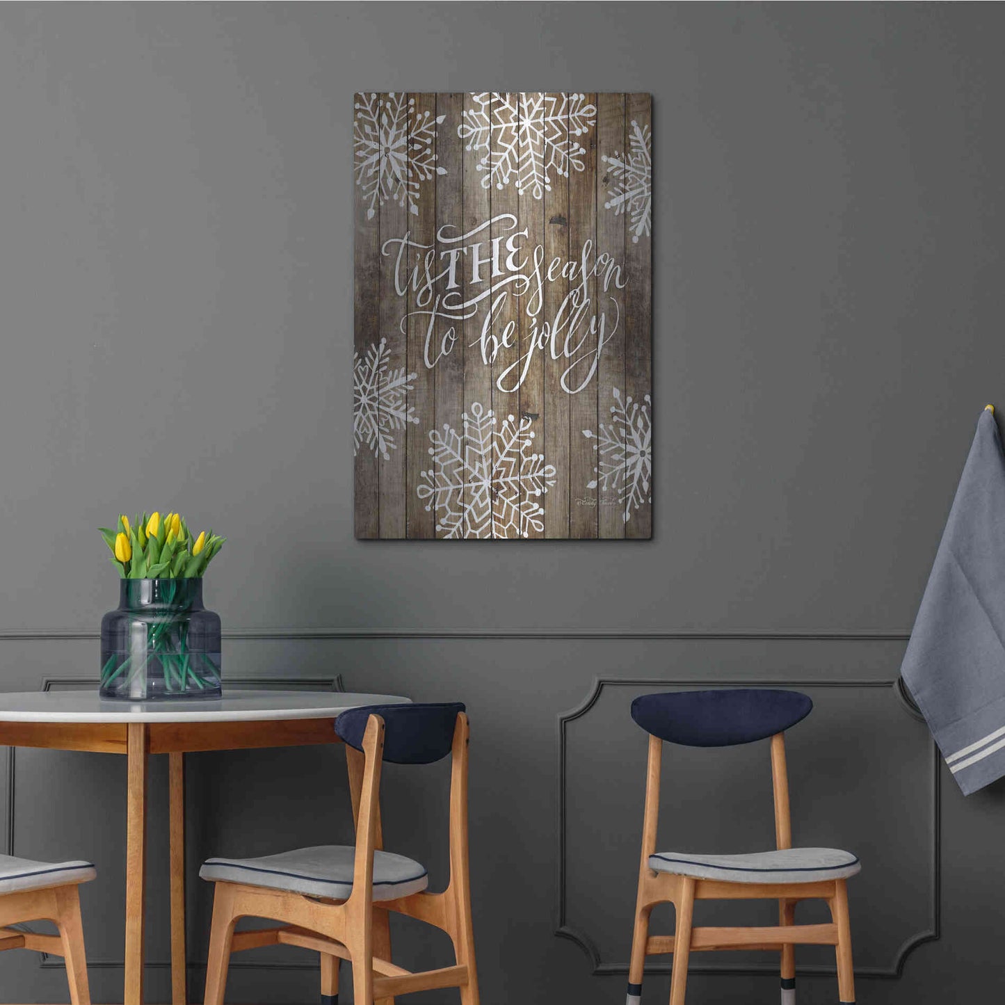 Luxe Metal Art 'Tis the Season Snowflakes' by Cindy Jacobs, Metal Wall Art,24x36