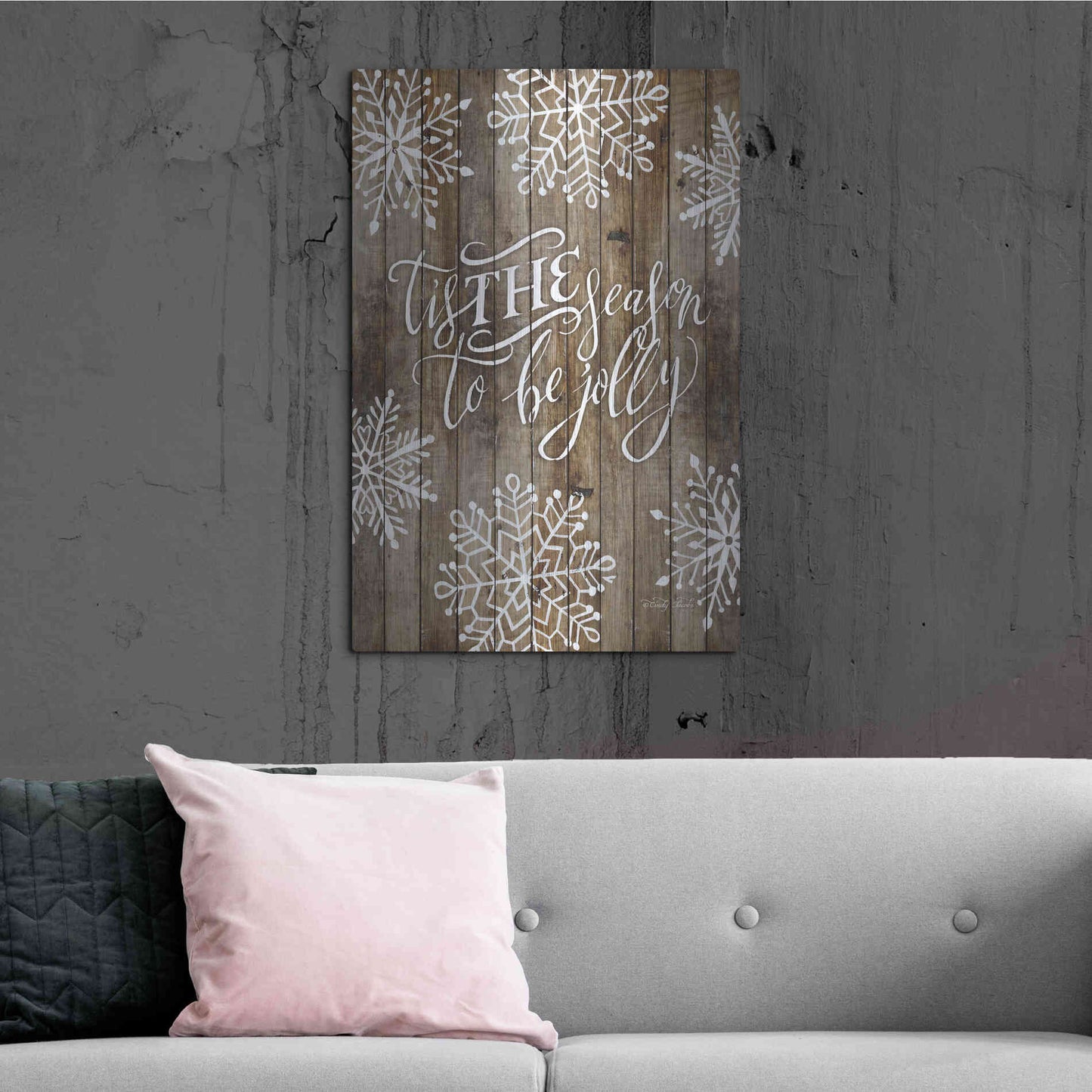 Luxe Metal Art 'Tis the Season Snowflakes' by Cindy Jacobs, Metal Wall Art,24x36