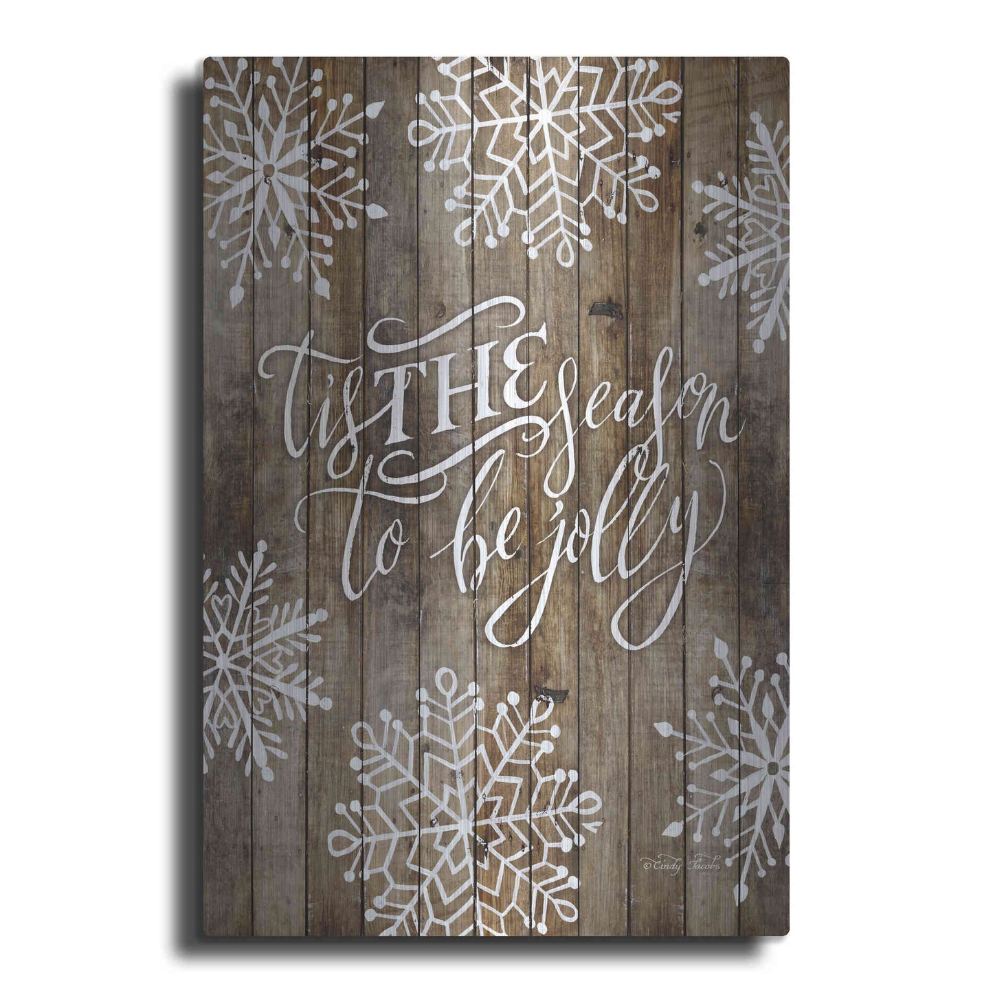 Luxe Metal Art 'Tis the Season Snowflakes' by Cindy Jacobs, Metal Wall Art