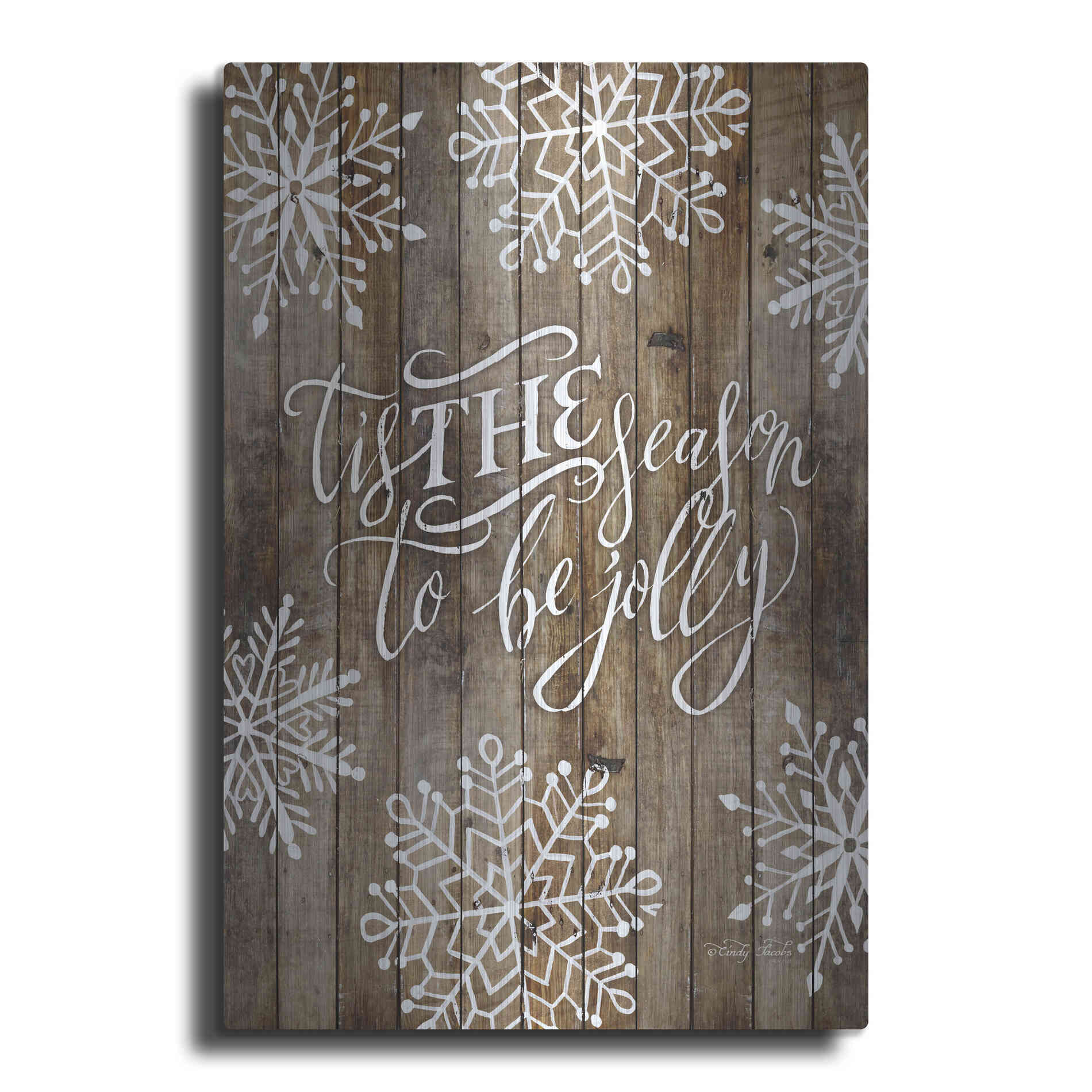 Luxe Metal Art 'Tis the Season Snowflakes' by Cindy Jacobs, Metal Wall Art