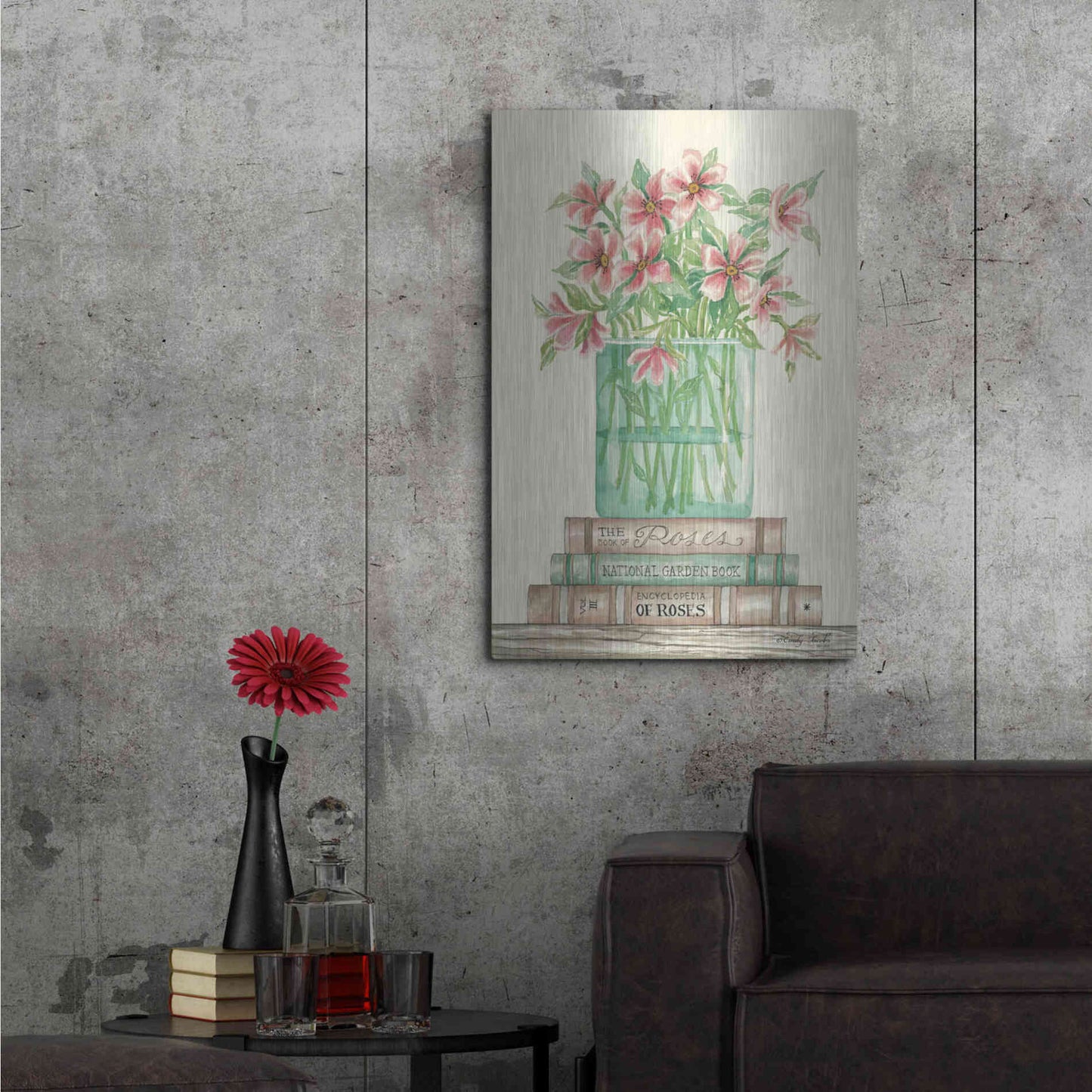 Luxe Metal Art 'Book Bouquet I' by Cindy Jacobs, Metal Wall Art,24x36