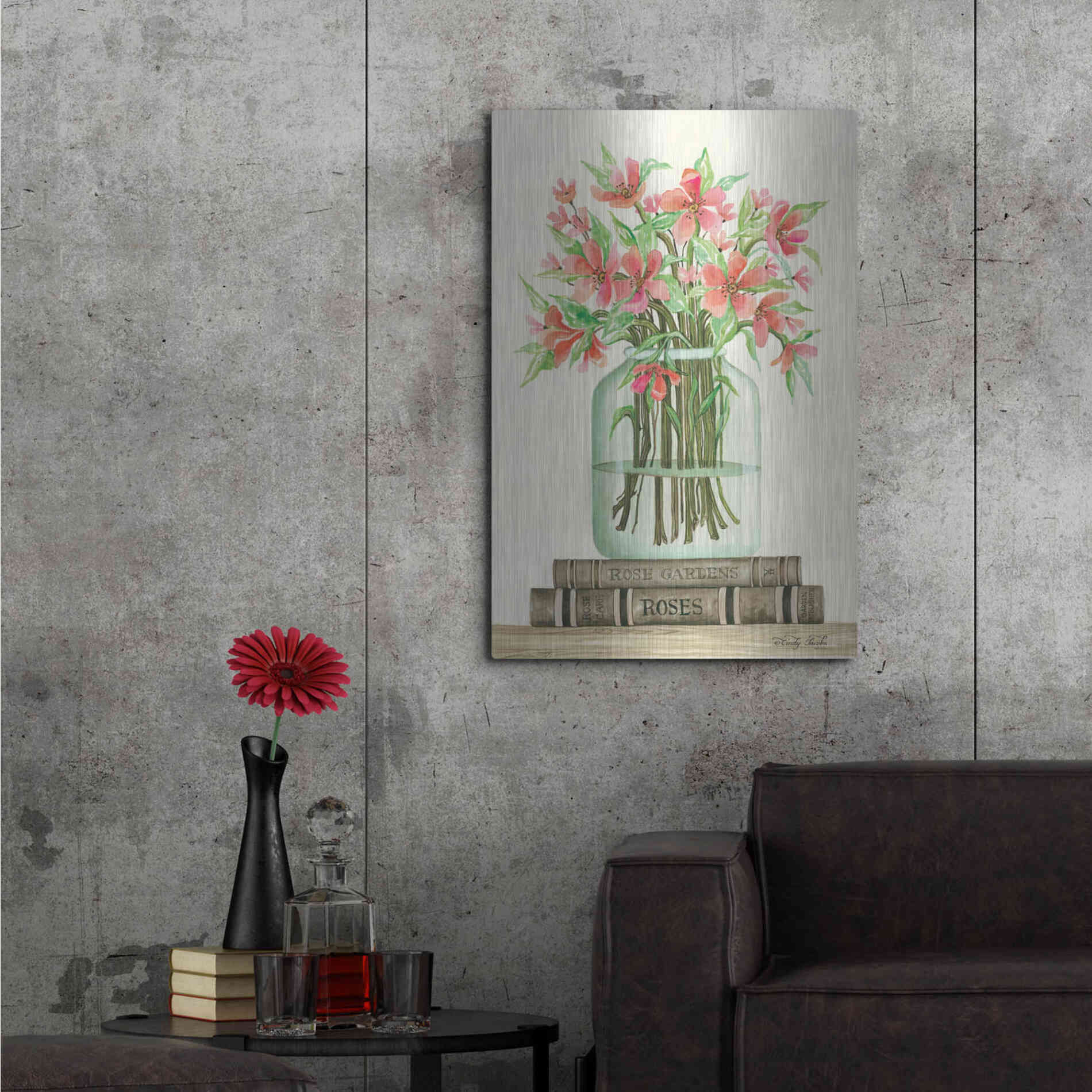 Luxe Metal Art 'Book Bouquet II' by Cindy Jacobs, Metal Wall Art,24x36