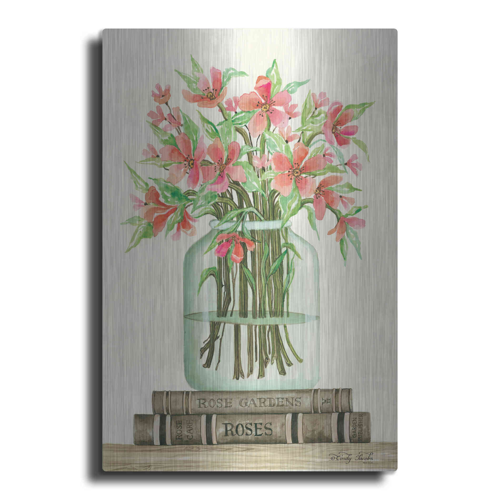 Luxe Metal Art 'Book Bouquet II' by Cindy Jacobs, Metal Wall Art