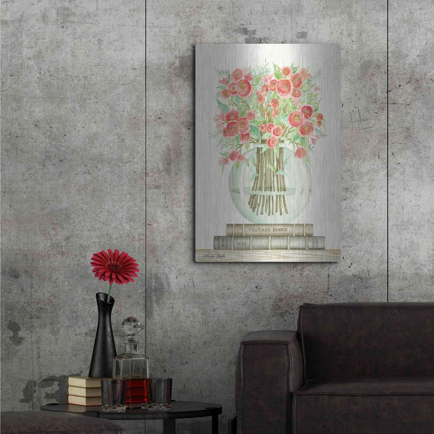 Luxe Metal Art 'Book Bouquet III' by Cindy Jacobs, Metal Wall Art,24x36