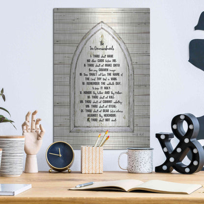 Luxe Metal Art 'Ten Commandments' by Cindy Jacobs, Metal Wall Art,12x16
