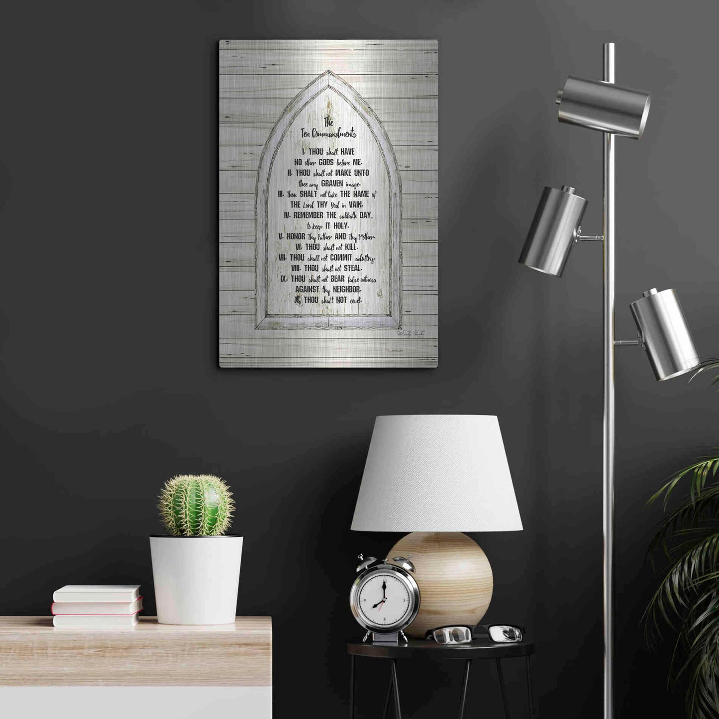 Luxe Metal Art 'Ten Commandments' by Cindy Jacobs, Metal Wall Art,16x24