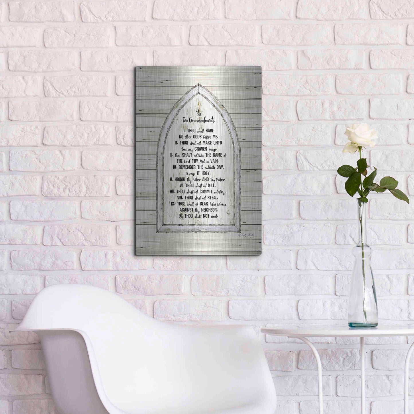 Luxe Metal Art 'Ten Commandments' by Cindy Jacobs, Metal Wall Art,16x24