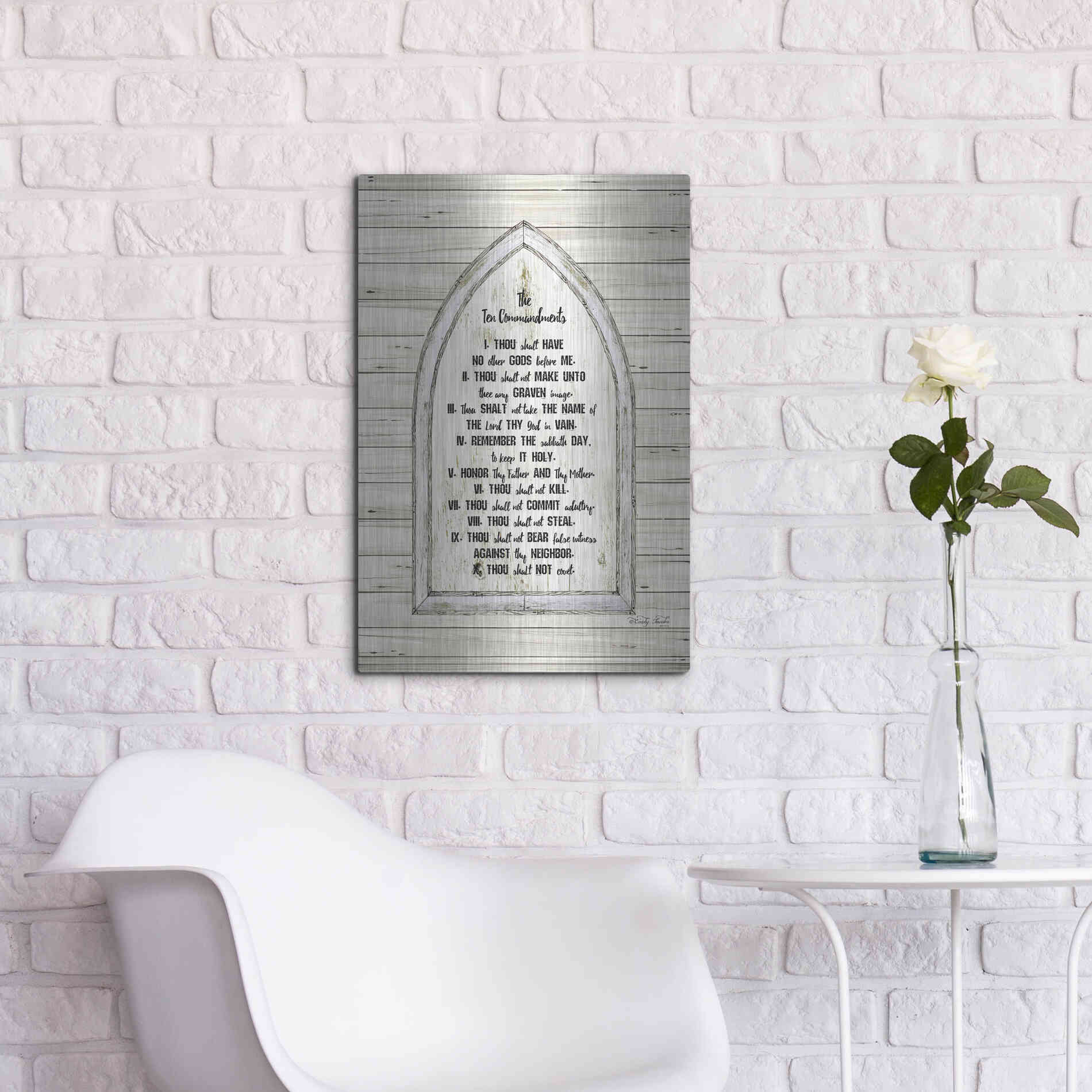 Luxe Metal Art 'Ten Commandments' by Cindy Jacobs, Metal Wall Art,16x24