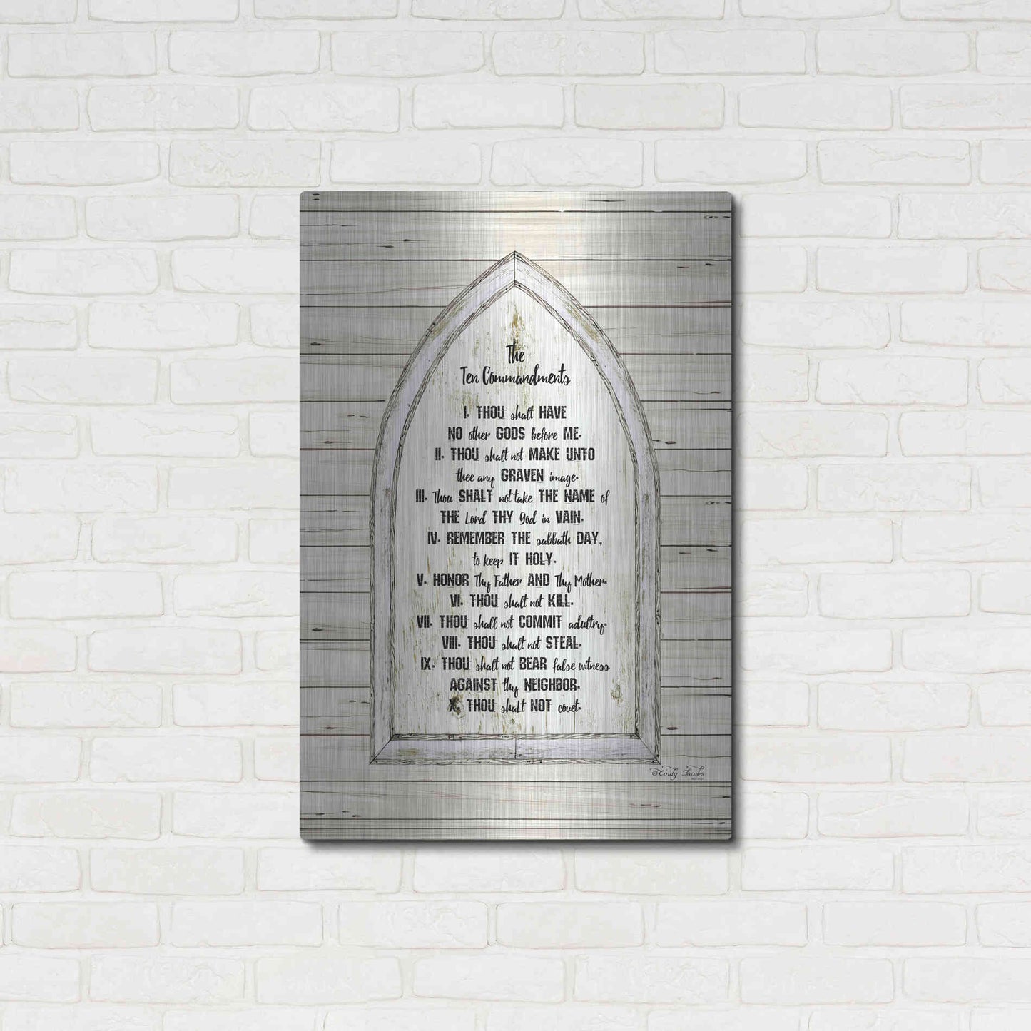 Luxe Metal Art 'Ten Commandments' by Cindy Jacobs, Metal Wall Art,24x36