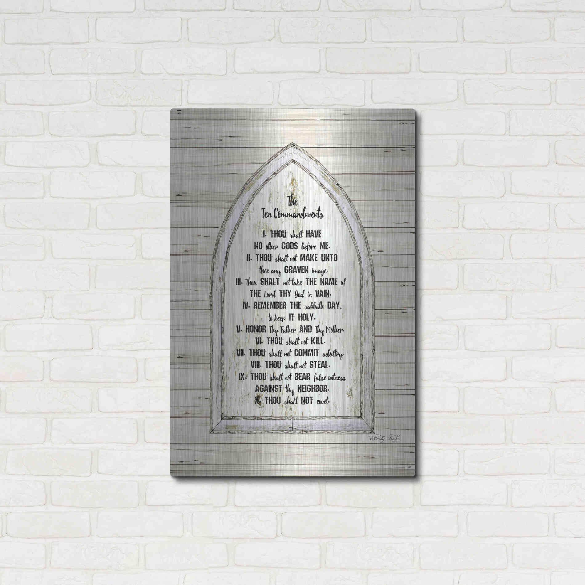 Luxe Metal Art 'Ten Commandments' by Cindy Jacobs, Metal Wall Art,24x36