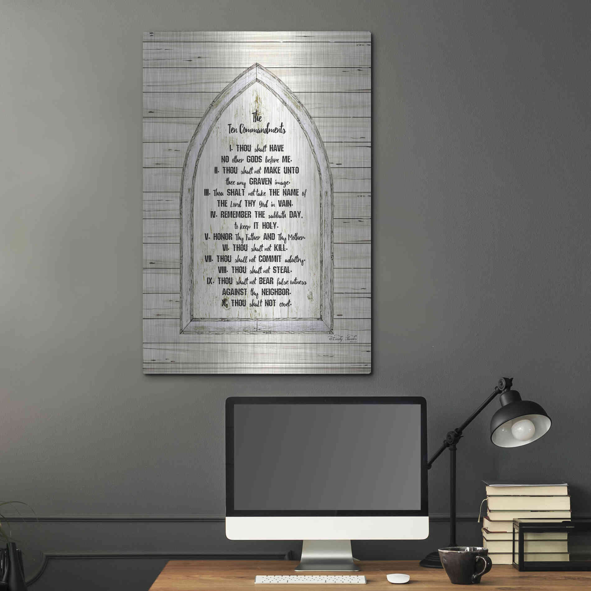 Luxe Metal Art 'Ten Commandments' by Cindy Jacobs, Metal Wall Art,24x36