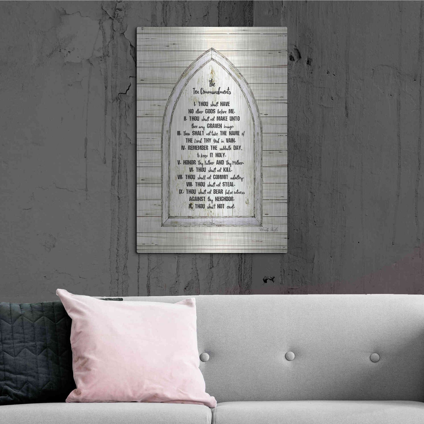 Luxe Metal Art 'Ten Commandments' by Cindy Jacobs, Metal Wall Art,24x36